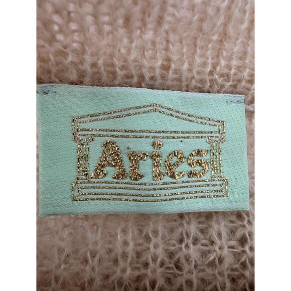 Aries Beige Mohair Blend Crew Neck Sweater Lightweight Men Large - Picture 7 of 7